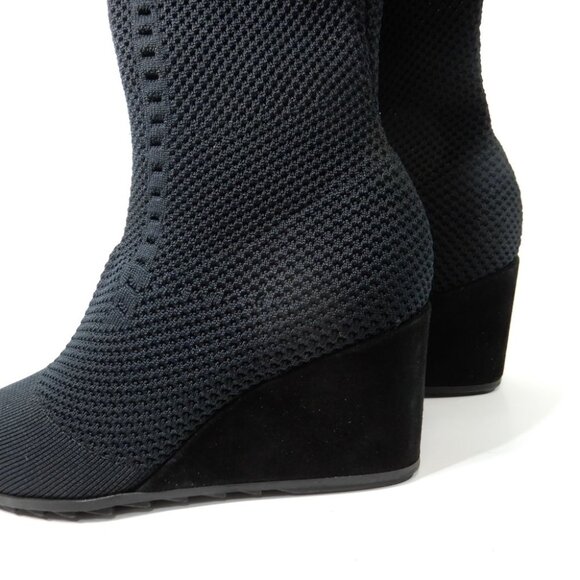 EILEEN FISHER Kasana Tall Wedge Stretch Knit Socks Boots Size 6 Black NEW - Picture 6 of 10